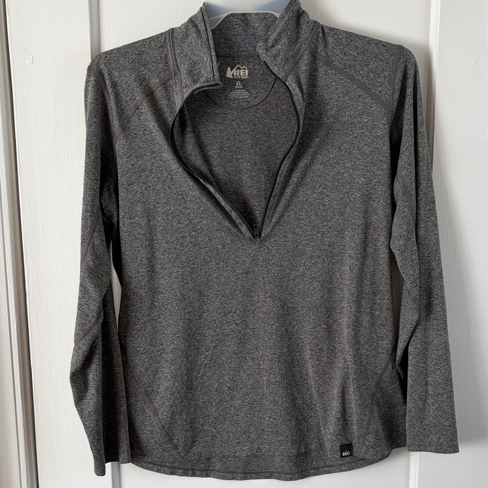 REI Women's Gray Quarter-Zip Pullover